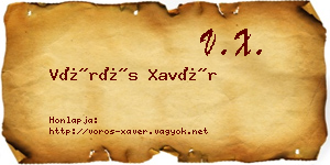 Vörös Xavér névjegykártya