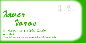 xaver voros business card
